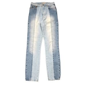 Ragdoll High Rise Tapered Jeans 25 (25x30) Blue Two Toned Cotton Button Womens